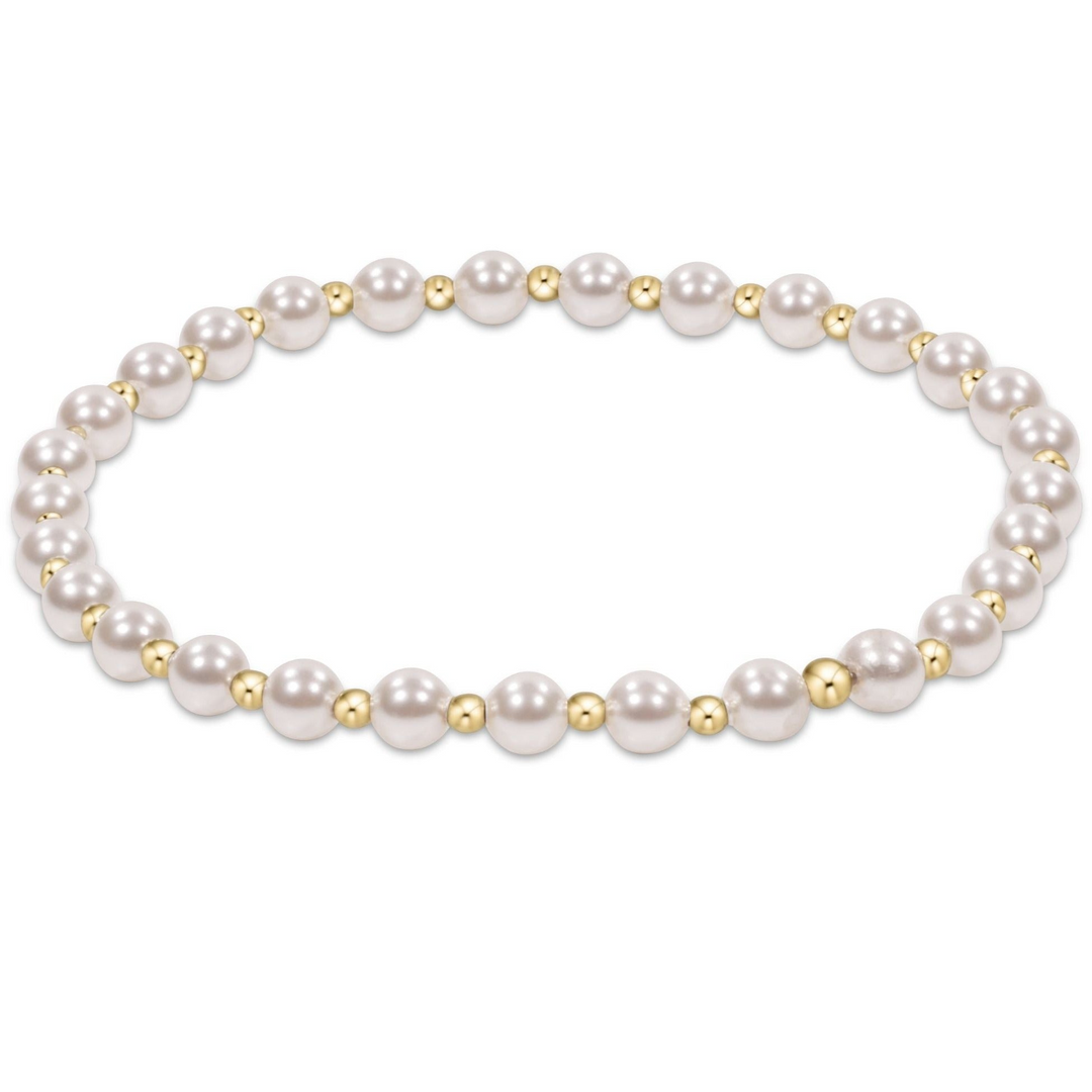 enewton - Classic Grateful Pattern 4mm Pearl & Gold-Filled Bracelet (Standard 6.25")