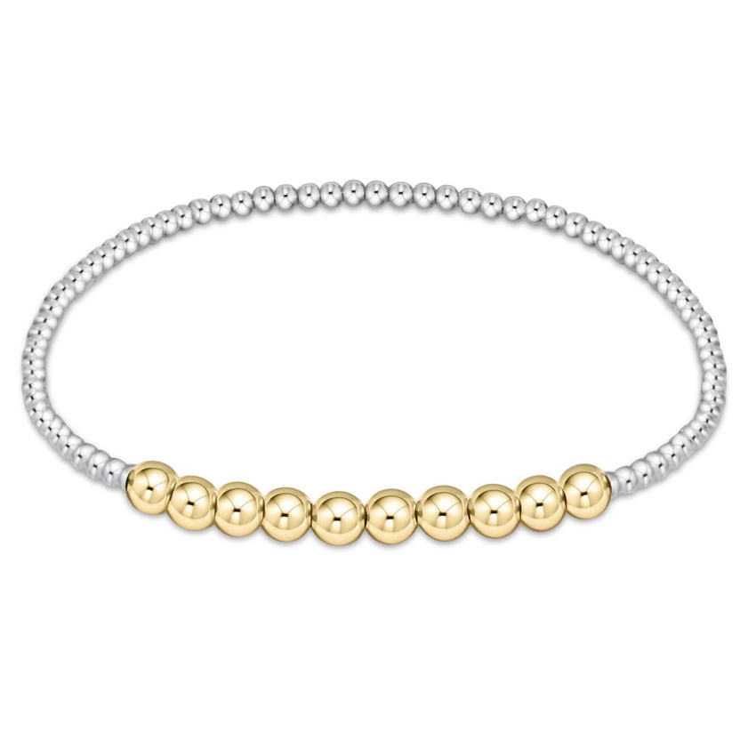 enewton - Beaded Bracelet 2mm SS Beads - 4mm Gold Bracelet (Standard 6.25")