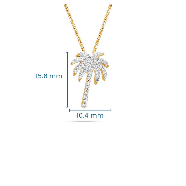 14kt Gold Lab Diamond Palm Tre