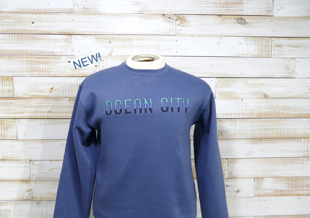 Long Sleeve Crew Neck OC Ombre Sweatshirt - Blue