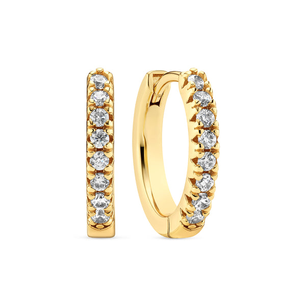 Sif Jakobs - Sterling Silver - Gold Plated "Ellera Medio" Cubic Zirconia Hoop Pendant