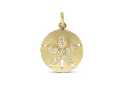 14KY Mini Sand Dollar Pendant