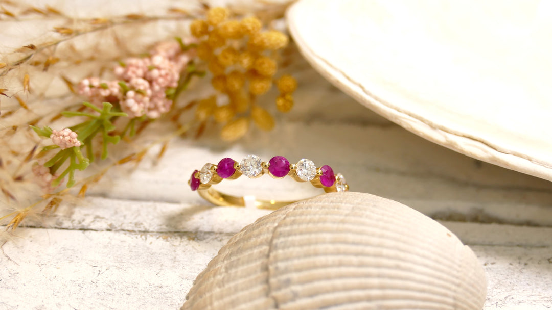 14k Yellow Gold Ruby 1.25ct Natural Diamonds Ring (Size 6)
