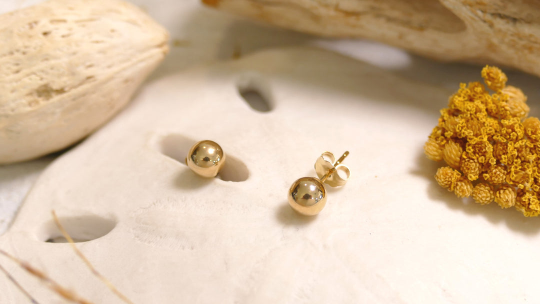 14k Yellow Gold 5mm Ball Stud Earrings