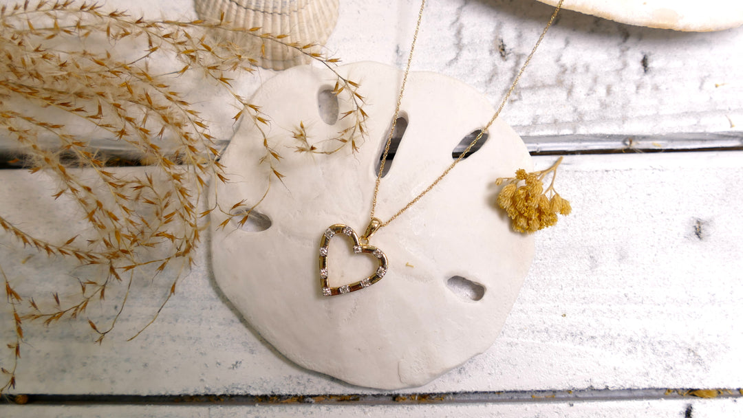 10k Yellow Gold Diamond 0.17ct Heart Necklace