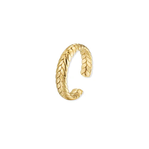 Adriana Pappas - Brass - Gold Filled Woven Open Ring (Size 7)