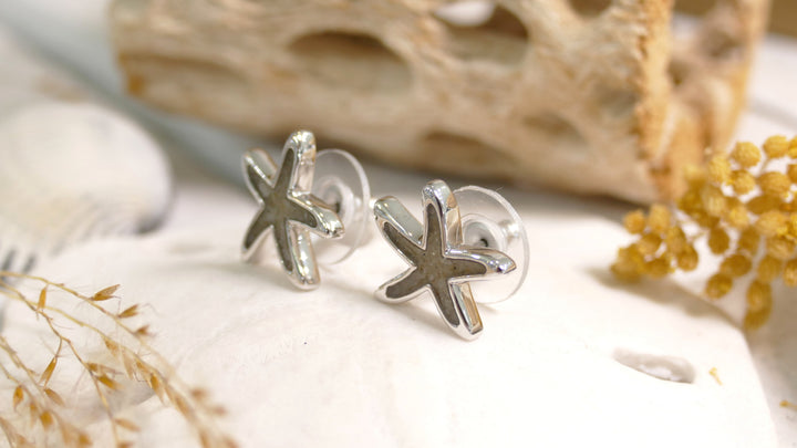 Dune - Sterling Silver - Silver OC Sand Starfish Stud Earrings