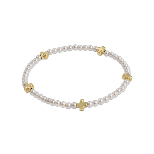 enewton - Beaded Bracelet Signature Cross Pearl & Gold-Filled Bracelet (Standard 6.25")