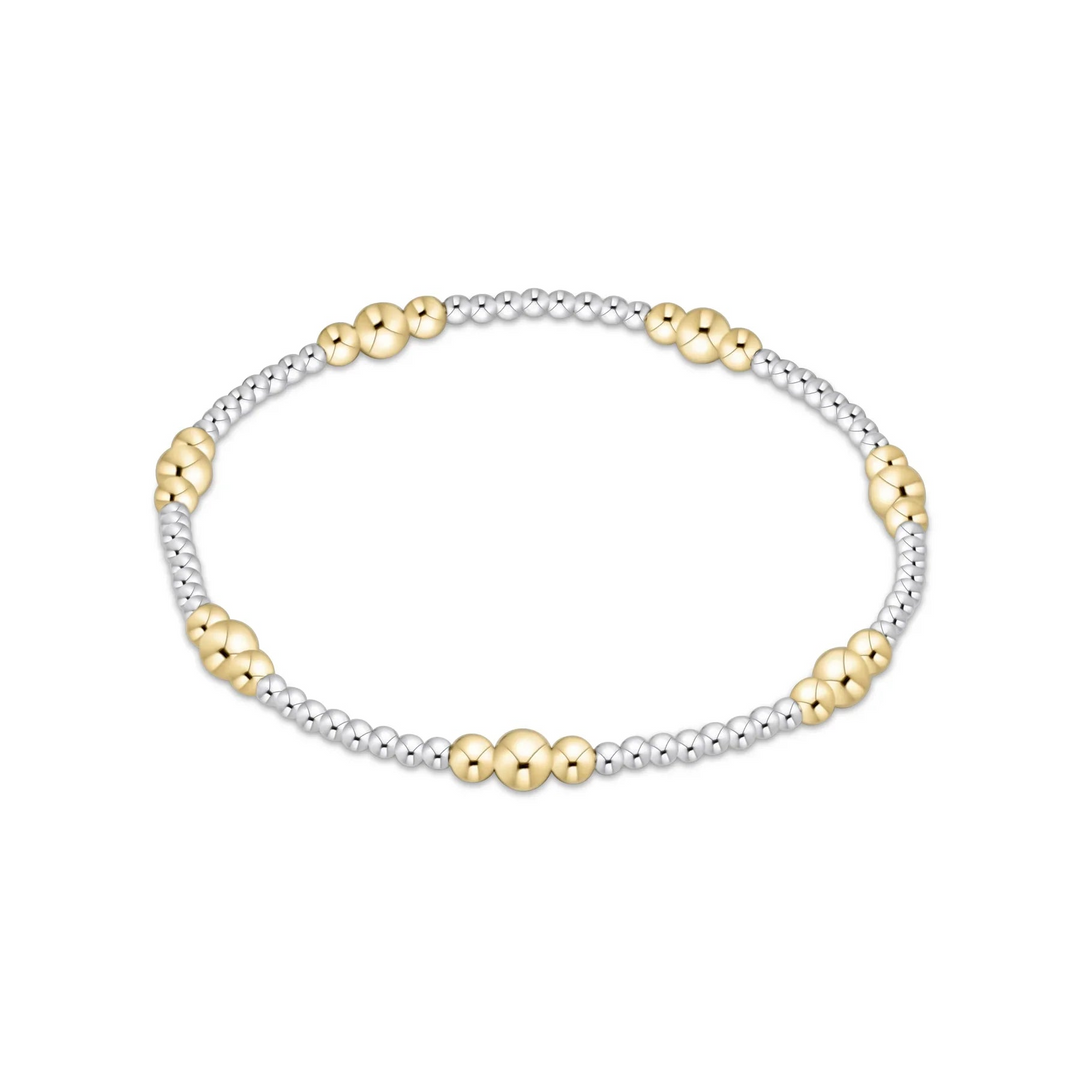 enewton - Beaded Bracelet "Purpose Pearl" - 4mm - Mixed Metal Mixed Metal Bracelet (Standard 6.25")