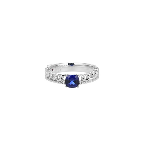 ELLE PARIS - Sterling Silver - Silver Blue - Link Lab Grown Sapphire Ring