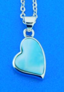 SS Sideways Larimar Heart Pend