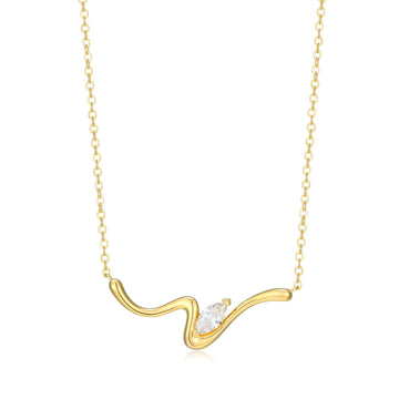 SS GP WHITE CZ WINK NECKLACE