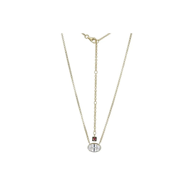 SS GP NECKLACE OVAL CZ 17" SER