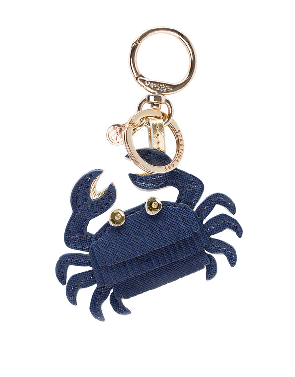Spartina - - Gold Navy Keychain Crab Leather Accessory