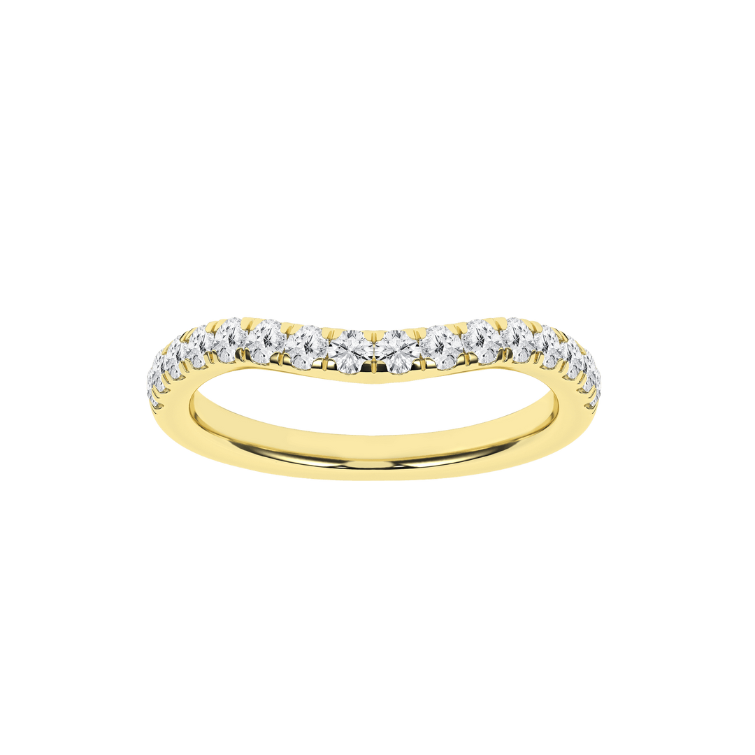 14k Yellow Gold 0.5ctw Round Lab Grown Diamond Curve Ring (Size 7)