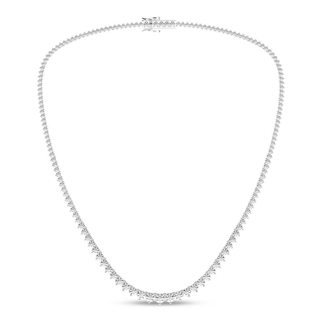 14k White Gold Lab Grown Diamond 10 ctw "Riviera" Necklace 16"