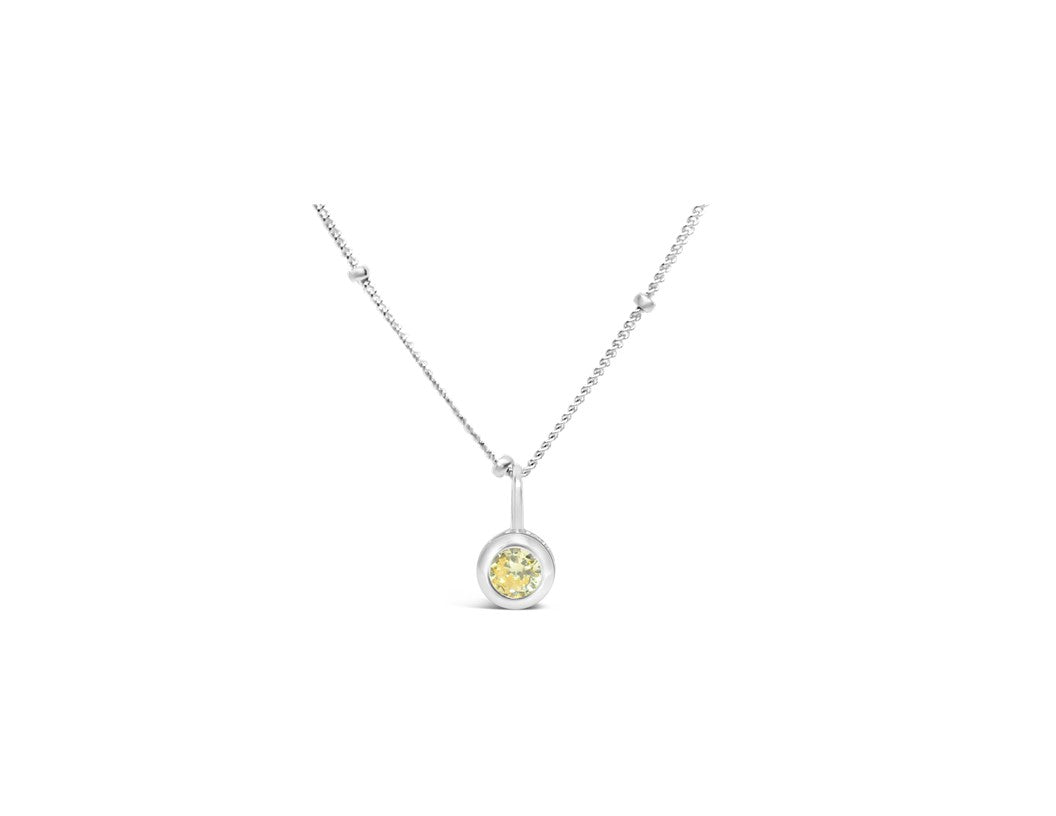 Stia Sterling Silver Silver CZ Round 17" Necklace