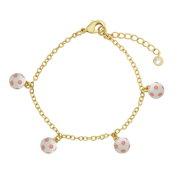 3D Soccer Ball Charm Bracelet