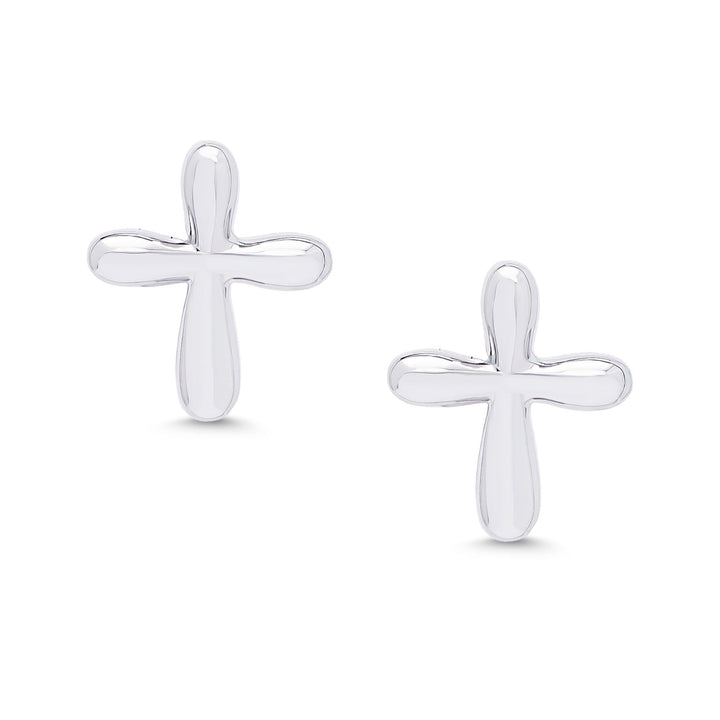 Cross Stud Earrings in Sterlin