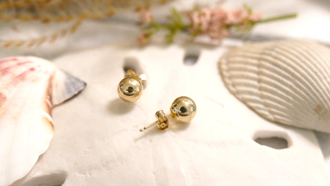 14k Yellow Gold 6mm Ball Stud Earrings