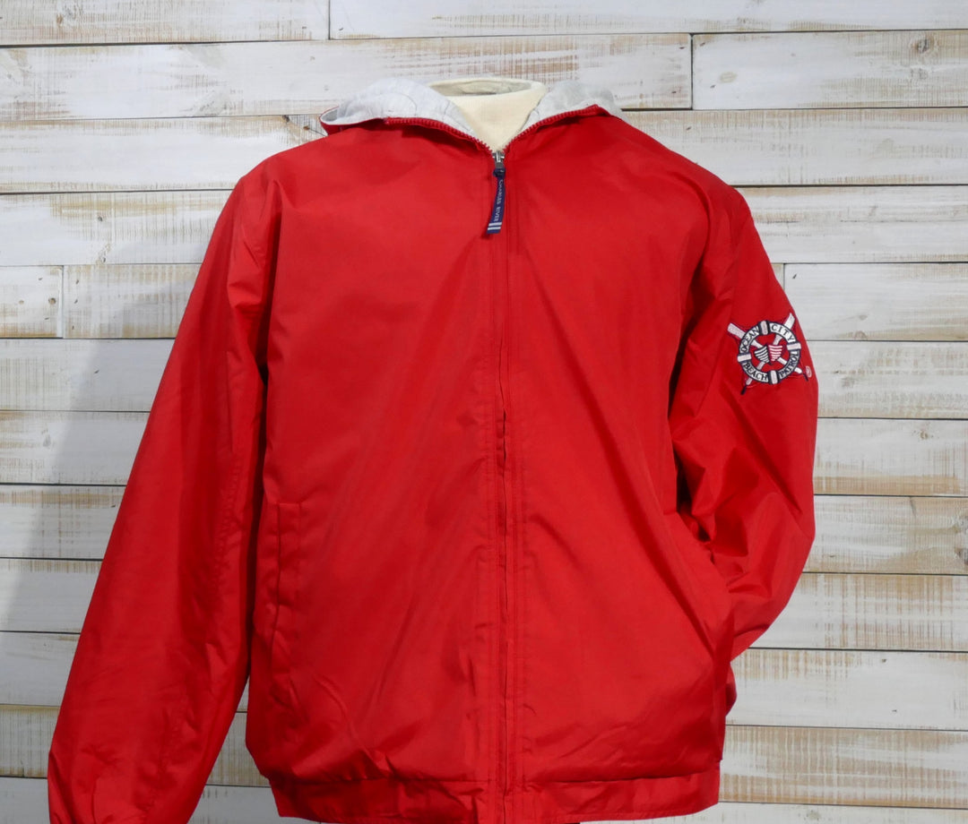 Long Sleeve Full Zip Hooded OCBP Waterproof Jacket - Red (Extra Large)
