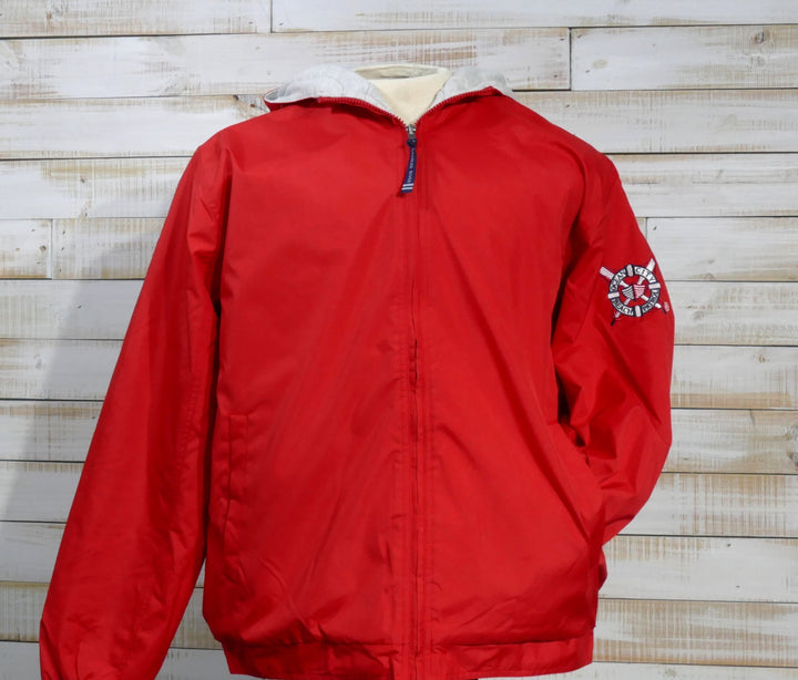 Long Sleeve Full Zip Hooded OCBP Waterproof Jacket - Red (Extra Large)