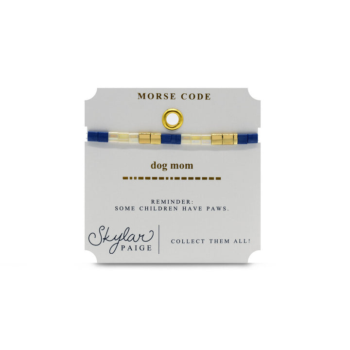 Stia Couture - - Gold "Dog Mom" Tila Bead Stretch Bracelet