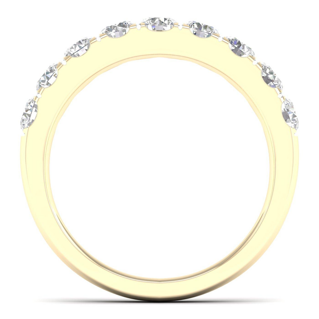 14k Yellow Gold Round Lab Grown Diamond Straight Ring (Size 7)