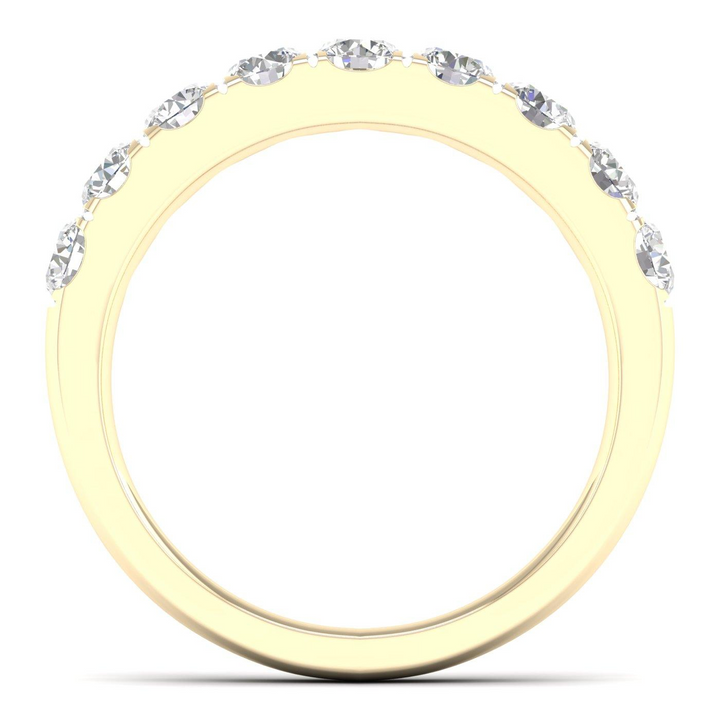 14k Yellow Gold Round Lab Grown Diamond Straight Ring (Size 7)