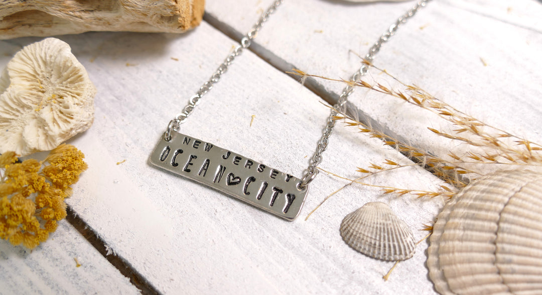 Pewter - Silver OC License Plate Necklace Stainless Steel Chain