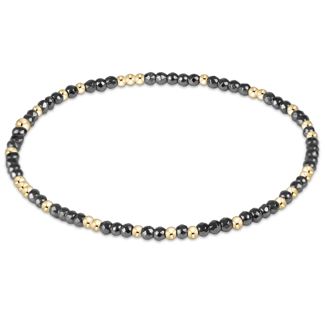 enewton - 14k gold-filled - Silver - Faceted 2mm Hematite Bead Bracelet Extends