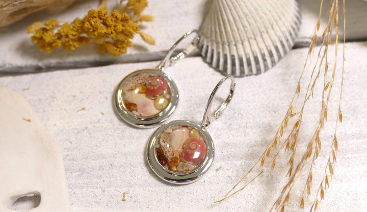 Dune - Sterling Silver - Neptune Shell Scape Round Drop Earrings