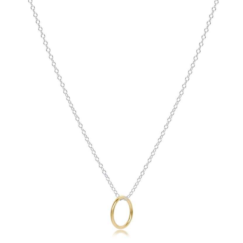 enewton - Sterling Silver - Two Tone Halo Gold Charm Necklace 16"