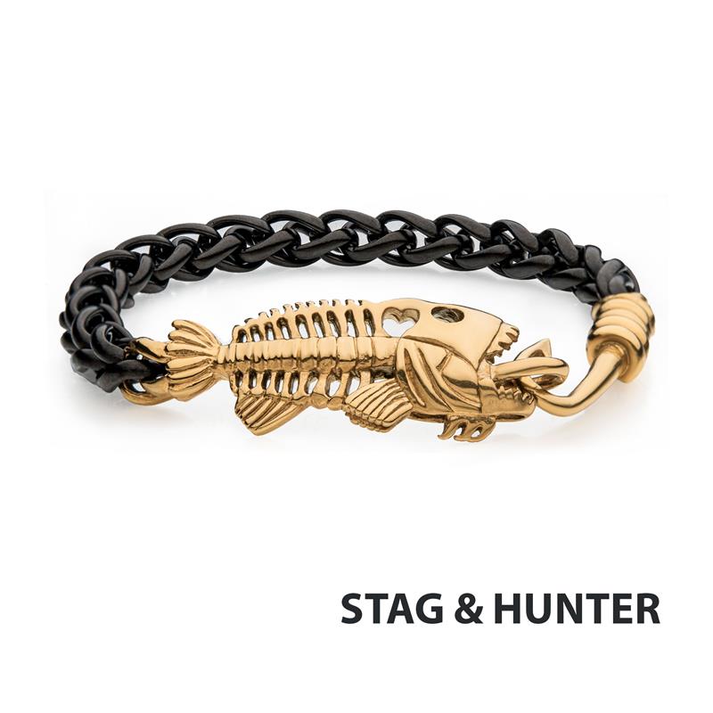 Black IP Wheat Chain with Gold