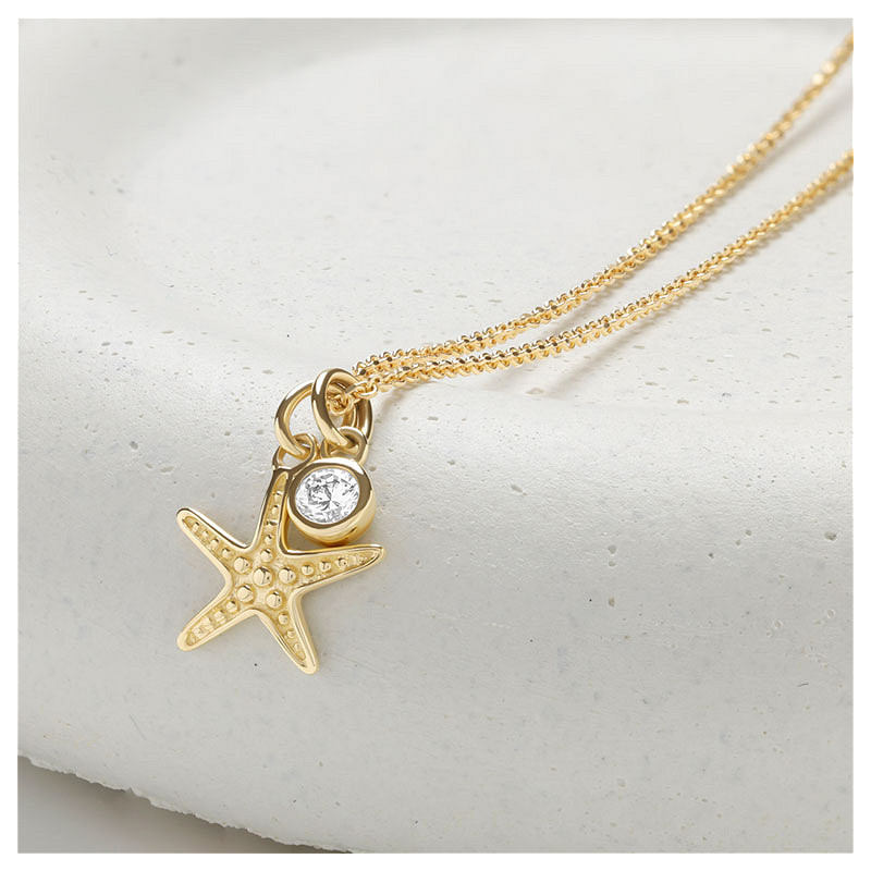 14kt Gold Lab Diamond Starfish