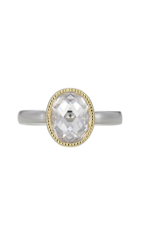 SS/YGP CLEAR CZ OVAL RING