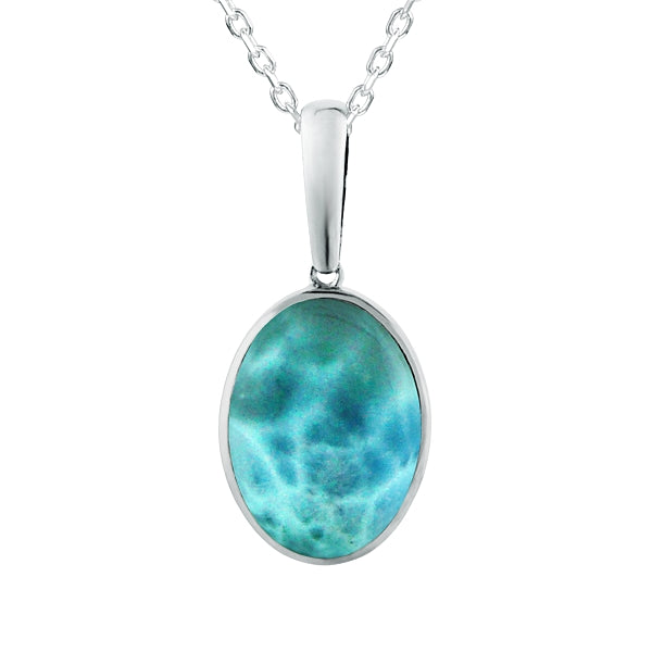 SS Larimar Oval Pendant