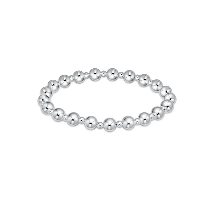 enewton - Beaded Bracelet Grateful Pattern 2mm & 6mm Sterling Silver Bracelet (Standard 6.25")