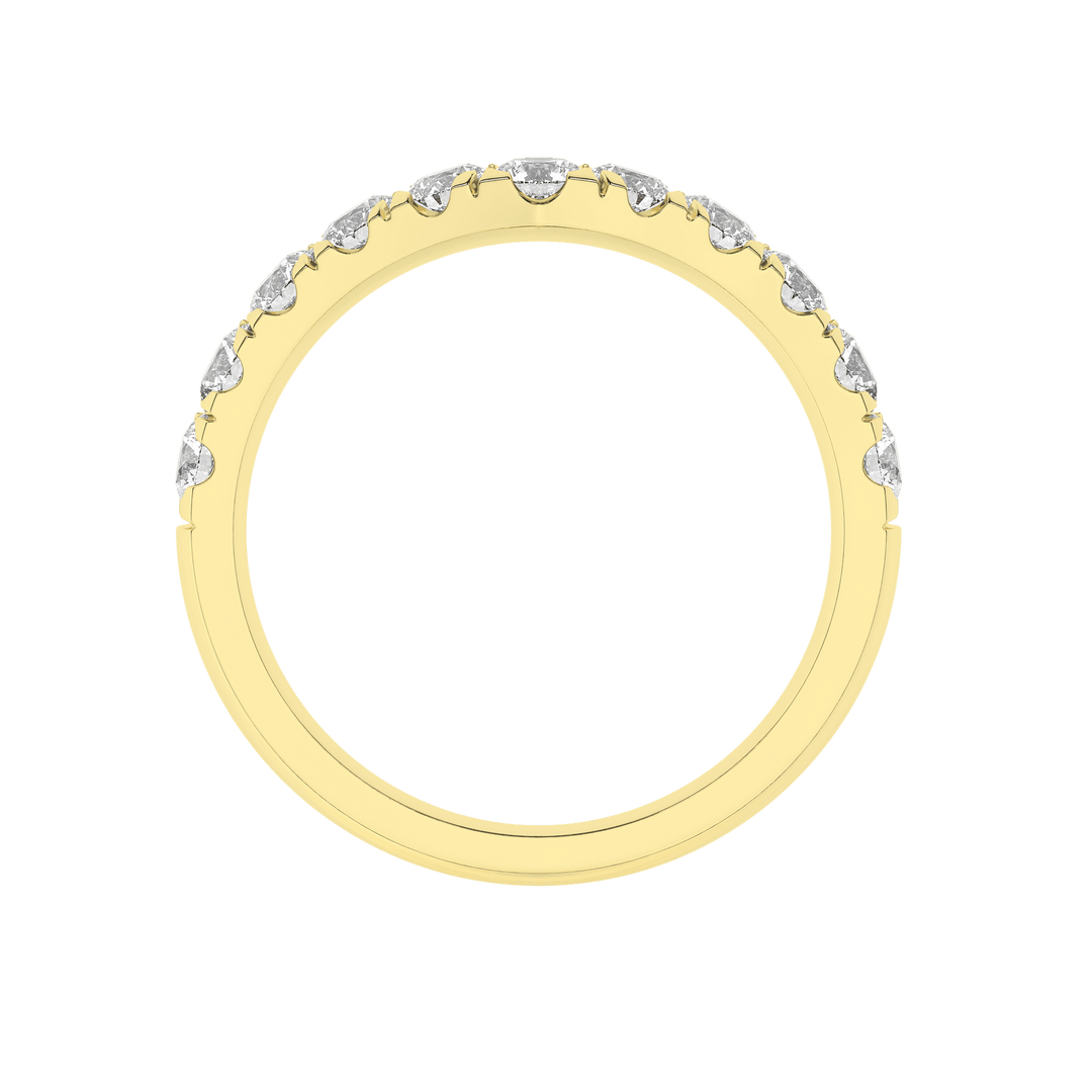 14k Yellow Gold 1ctw Round Lab Grown Diamond Curve Ring (Size 6)