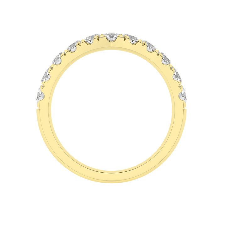 14k Yellow Gold 1ctw Round Lab Grown Diamond Curve Ring (Size 6)