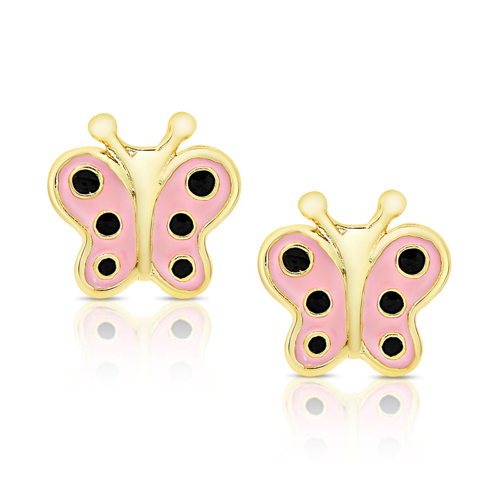 Butterfly Stud Earrings - Pink