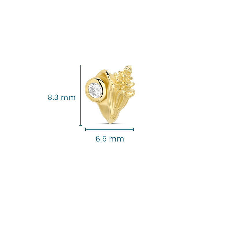 14kt Gold Lab Diamond Shell Ea