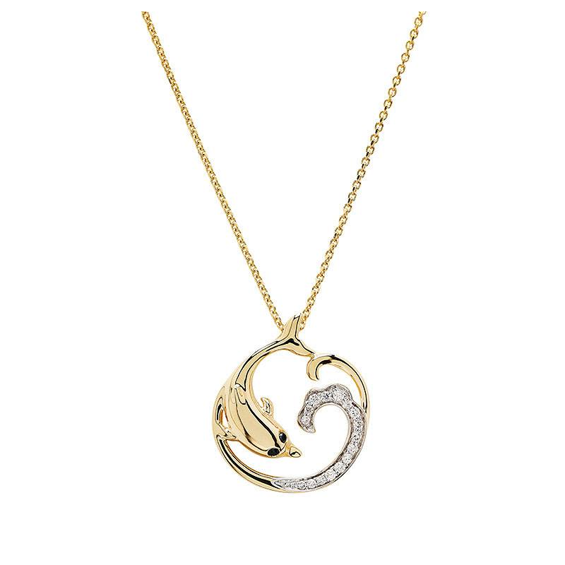14kt Gold Lab Diamond set Dolp