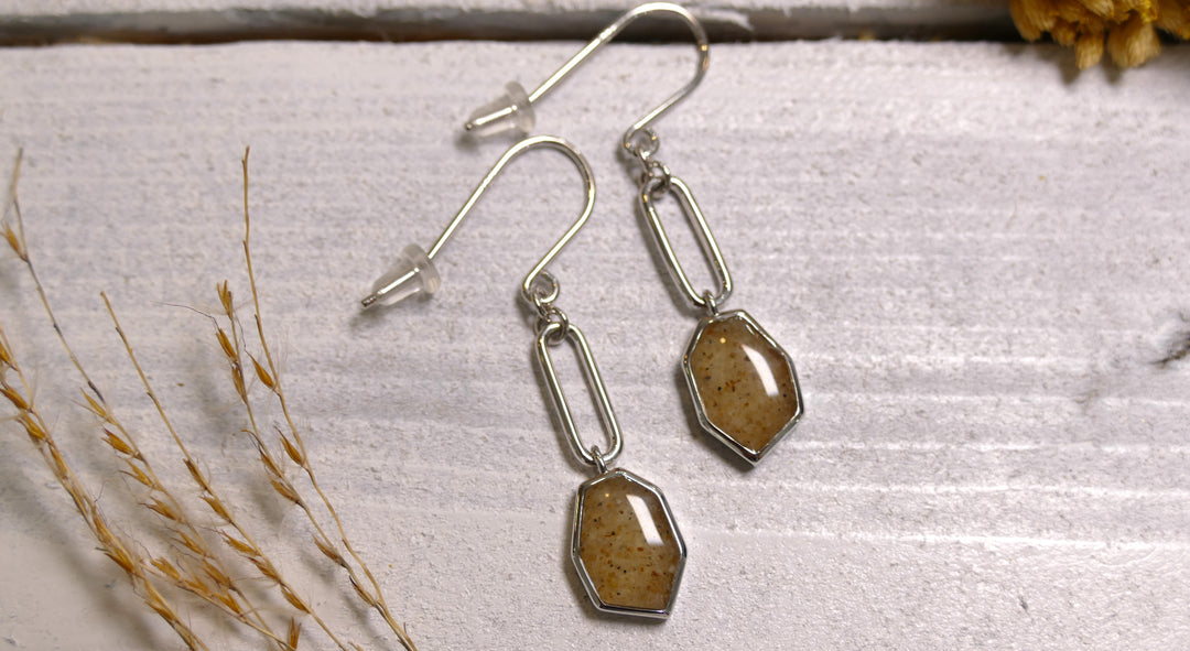 Dune - Sterling Silver - "Rock & Tide" Ocean City Beach Sand Drop Earrings