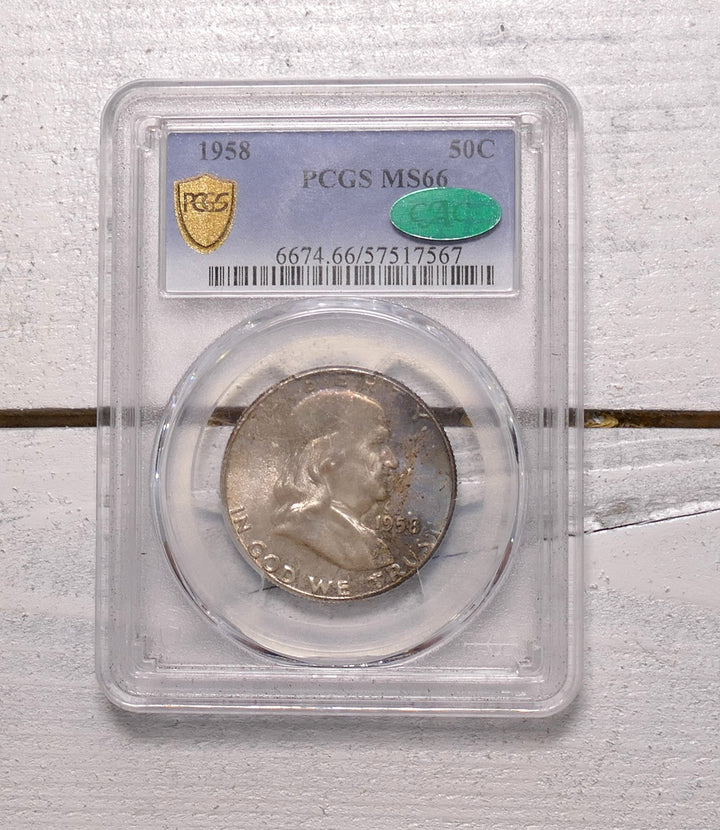 US 1958 HALF DOLLAR P MINT MS 66 CAC