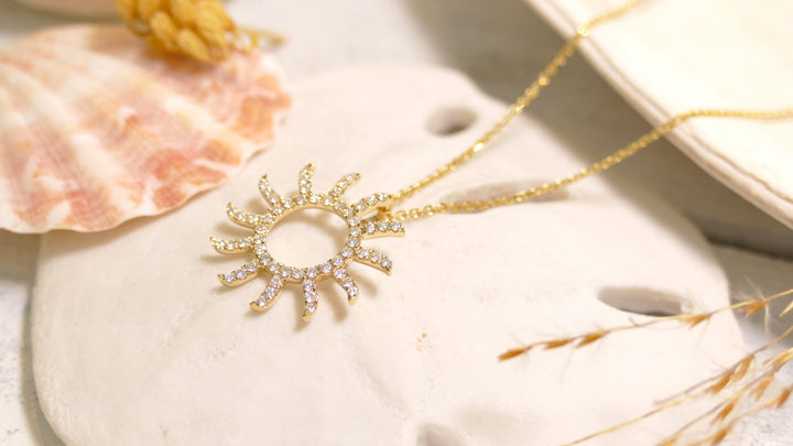 14k Yellow Gold Sunshine 0.45ct Diamond Necklace