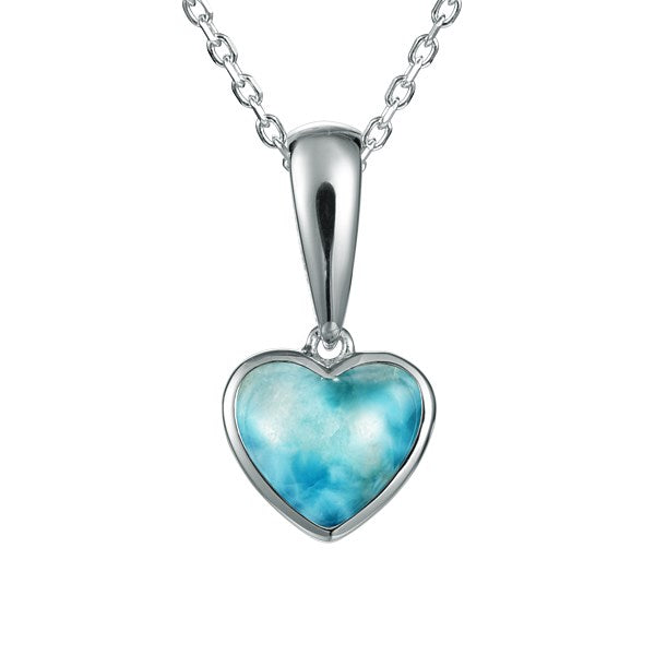 Sterling Silver Larimar Heart Pendant