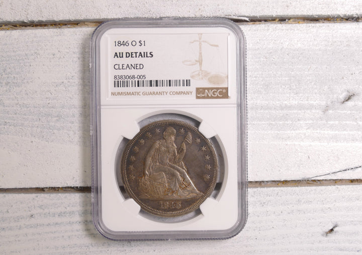 US SEATED LIBERTY 1846 $1 NEW ORLEANS Mint