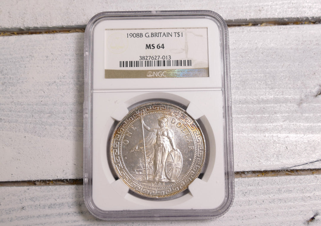 Great Britain 1908 $1 Bombay Mint MS64