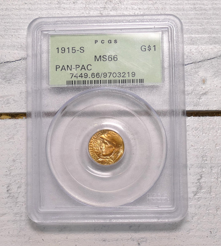 1915 S PAN PAC GOLD DOLLAR MS 66